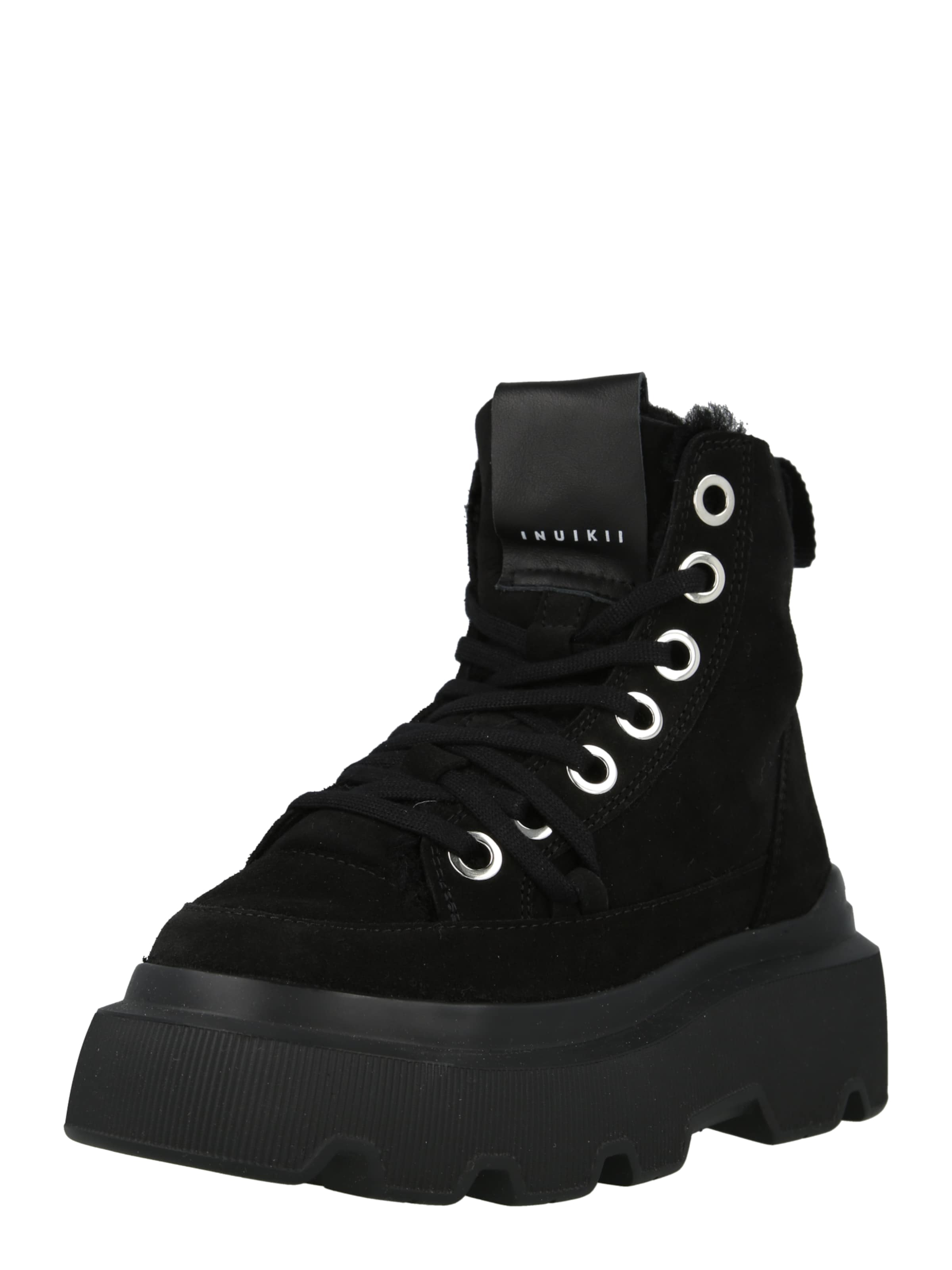 INUIKII Gležnarji z vezalkami 'MATILDA' | črna barva