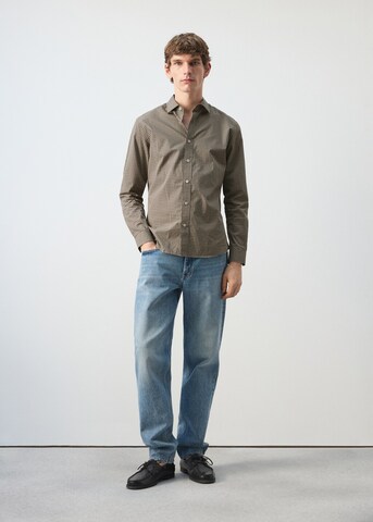 MANGO MAN Comfort Fit Hemd 'David' in Braun