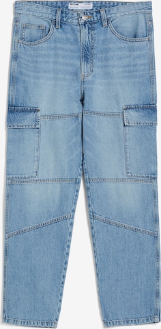 Bershka Loosefit Cargojeans in Blauw: voorkant