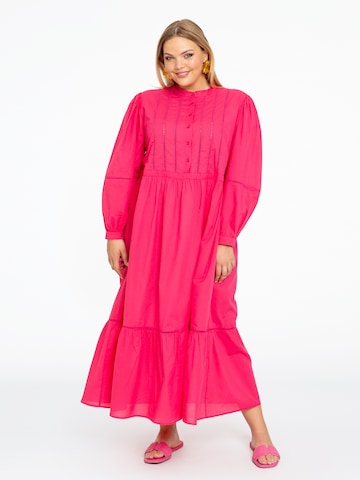 Yoek Shirt Dress in Pink