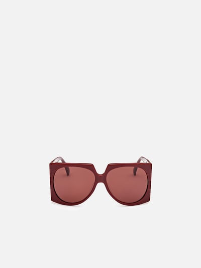Max Mara Zonnebril in 61 in de kleur Rood, Productweergave