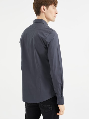 WE Fashion Slim fit Button Up Shirt in Black