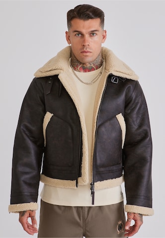 Giacca invernale 'Aviator' di SikSilk in marrone: frontale