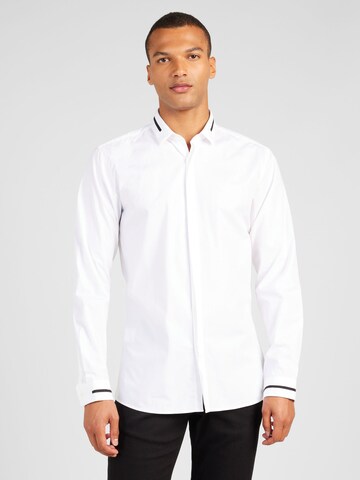 HUGO Slim fit Button Up Shirt 'Eloy' in White: front