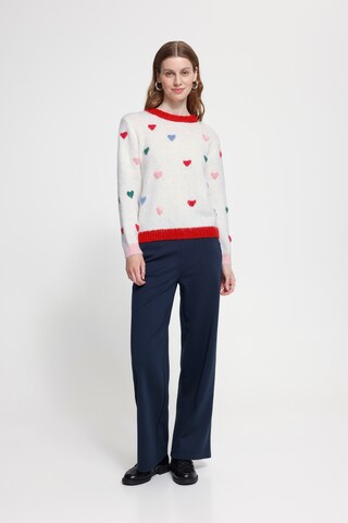 ICHI Pullover i hvid