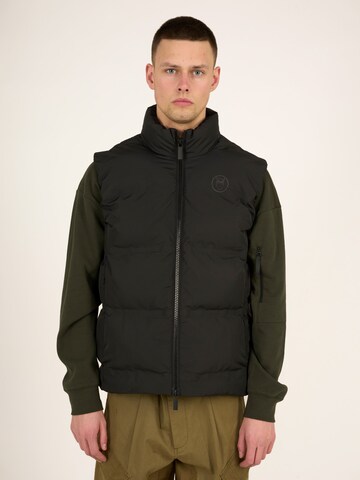 KnowledgeCotton Apparel Jacke 'Puffer Vest' in Schwarz: Vorderseite
