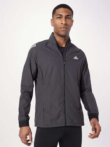 ADIDAS PERFORMANCE Athletic Jacket 'Run Icons' in Black: front