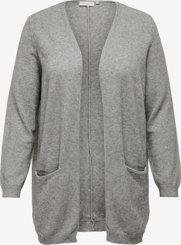 ONLY Carmakoma Knit Cardigan 'Stone' in Grey: front