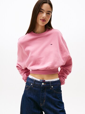 rožinė Tommy Jeans Megztinis be užsegimo: priekis