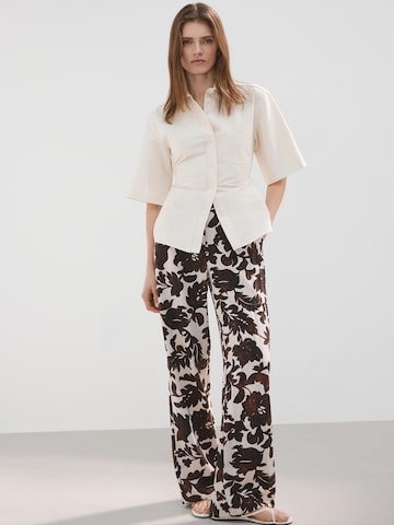 MANGO Široke hlačnice Hlače 'Karina' | bež barva