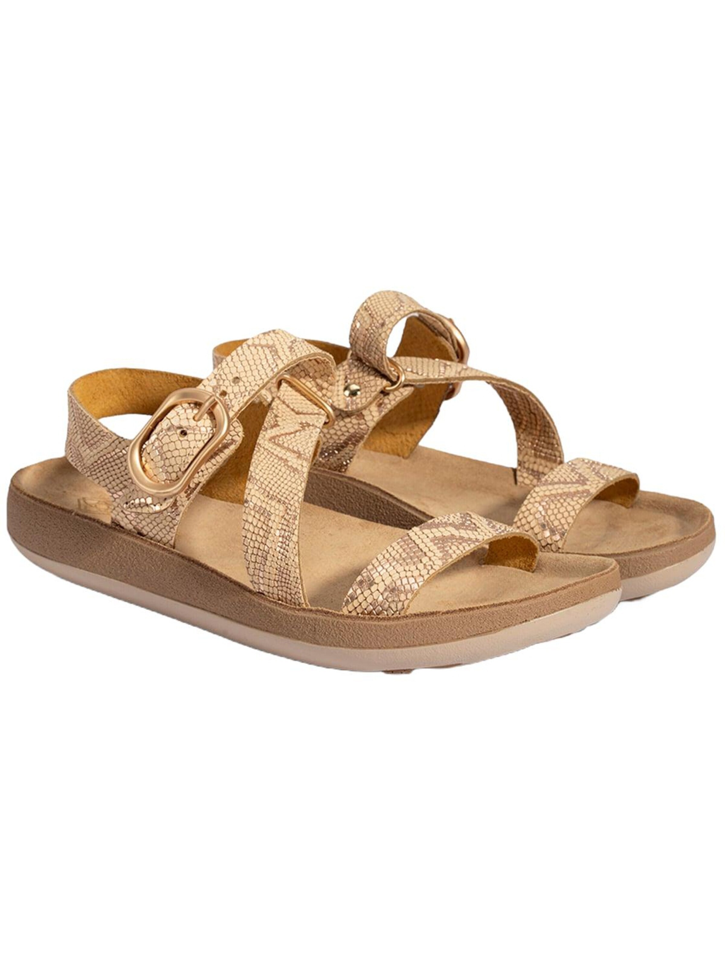 Desa Sandal 'Keilsandalen' in Beige: front