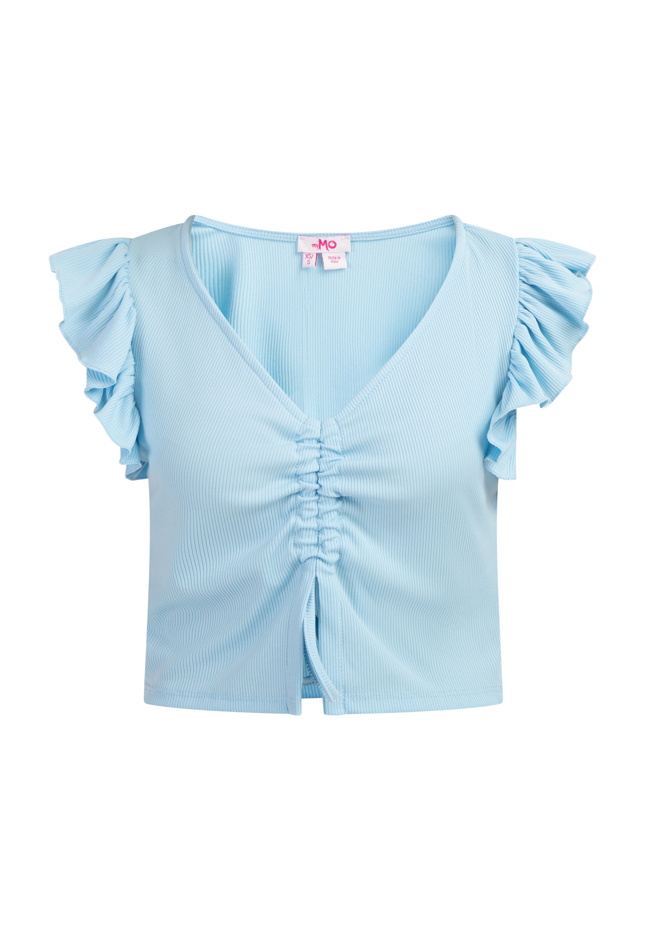 Top de la MYMO pe albastru: față