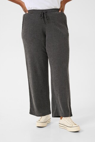 KAFFE CURVE Loose fit Trousers 'Olena' in Grey: front