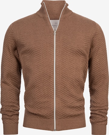 Kronstadt Gebreid vest 'Carlo' in Bruin: voorkant