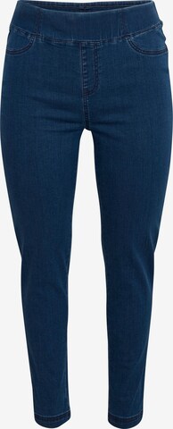 Fransa Curve Slim fit Pants 'MALLY' in Blue: front
