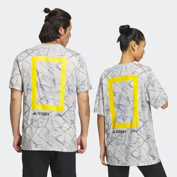 ADIDAS TERREX Functioneel shirt 'National Geographic Graphic Tencel Sleeve' in Grijs