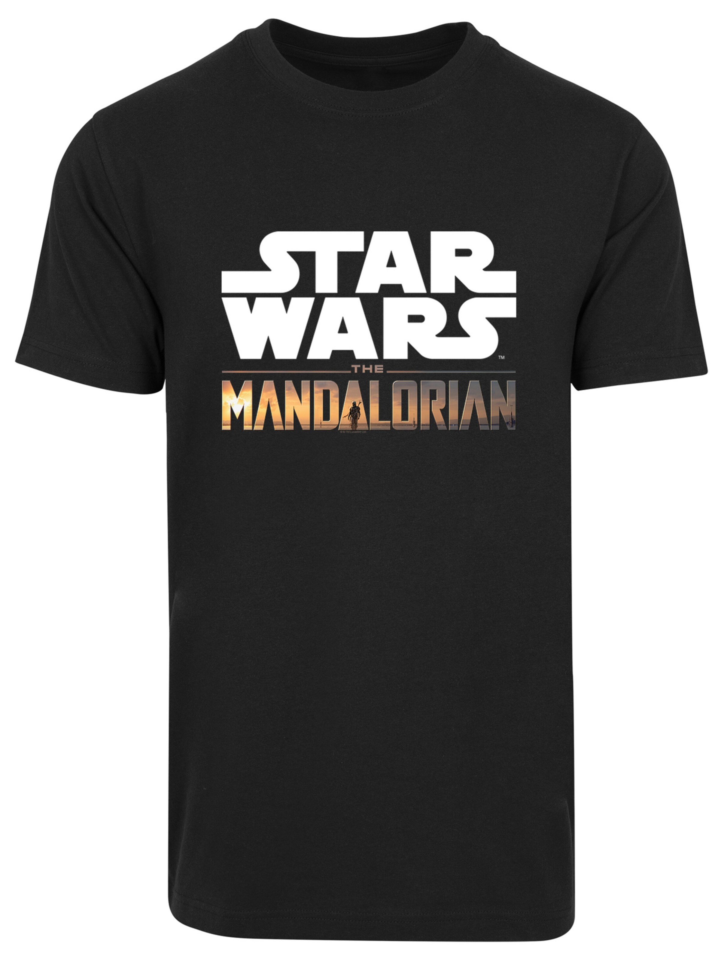 T-Shirt 'Star Wars The Mandalorian' F4NT4STIC en noir : devant
