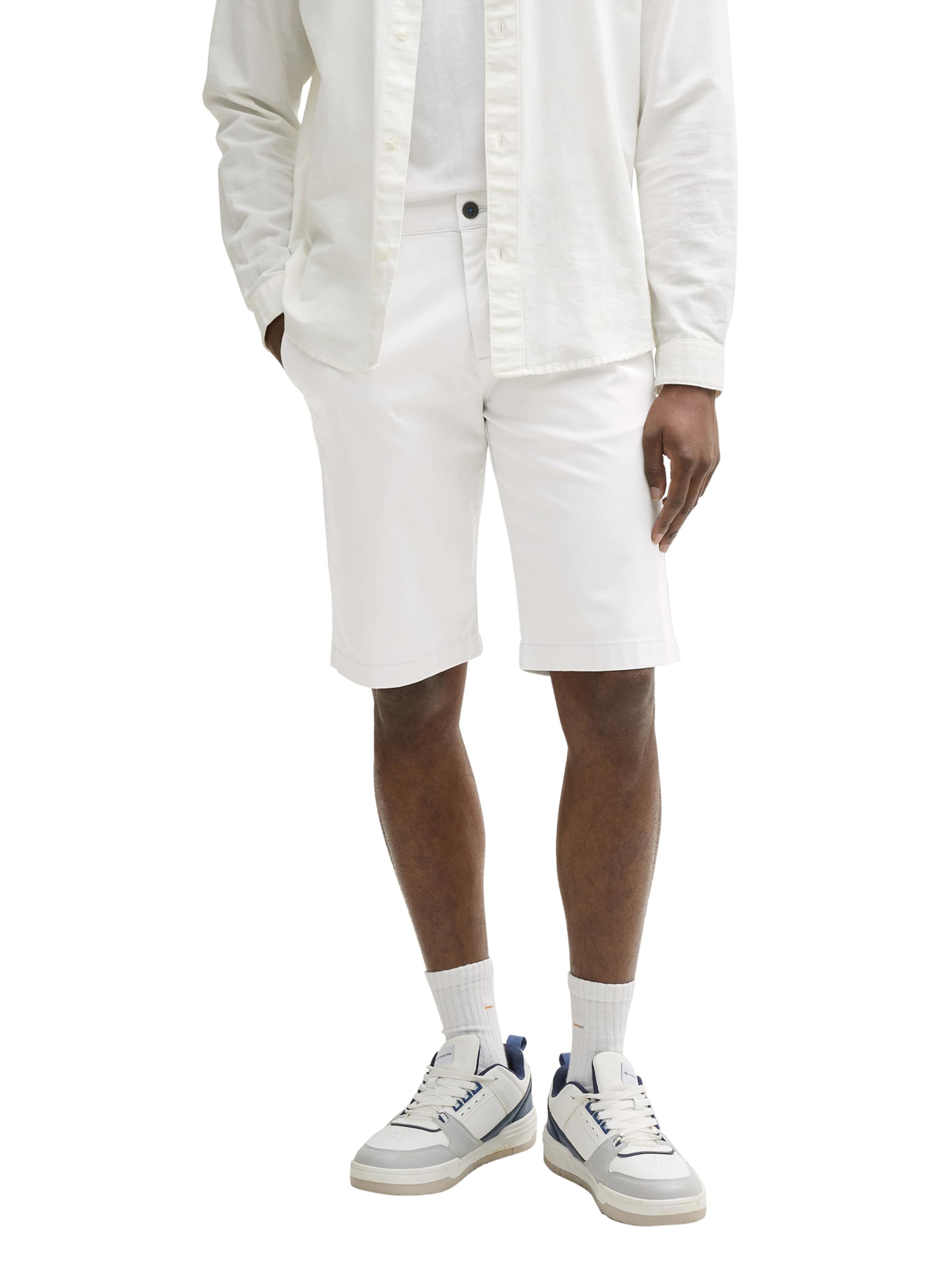 balts TOM TAILOR DENIM Standarta T-Krekls: no priekšpuses