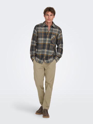 Only & Sons Regular fit Overhemd 'ONSMason' in Bruin
