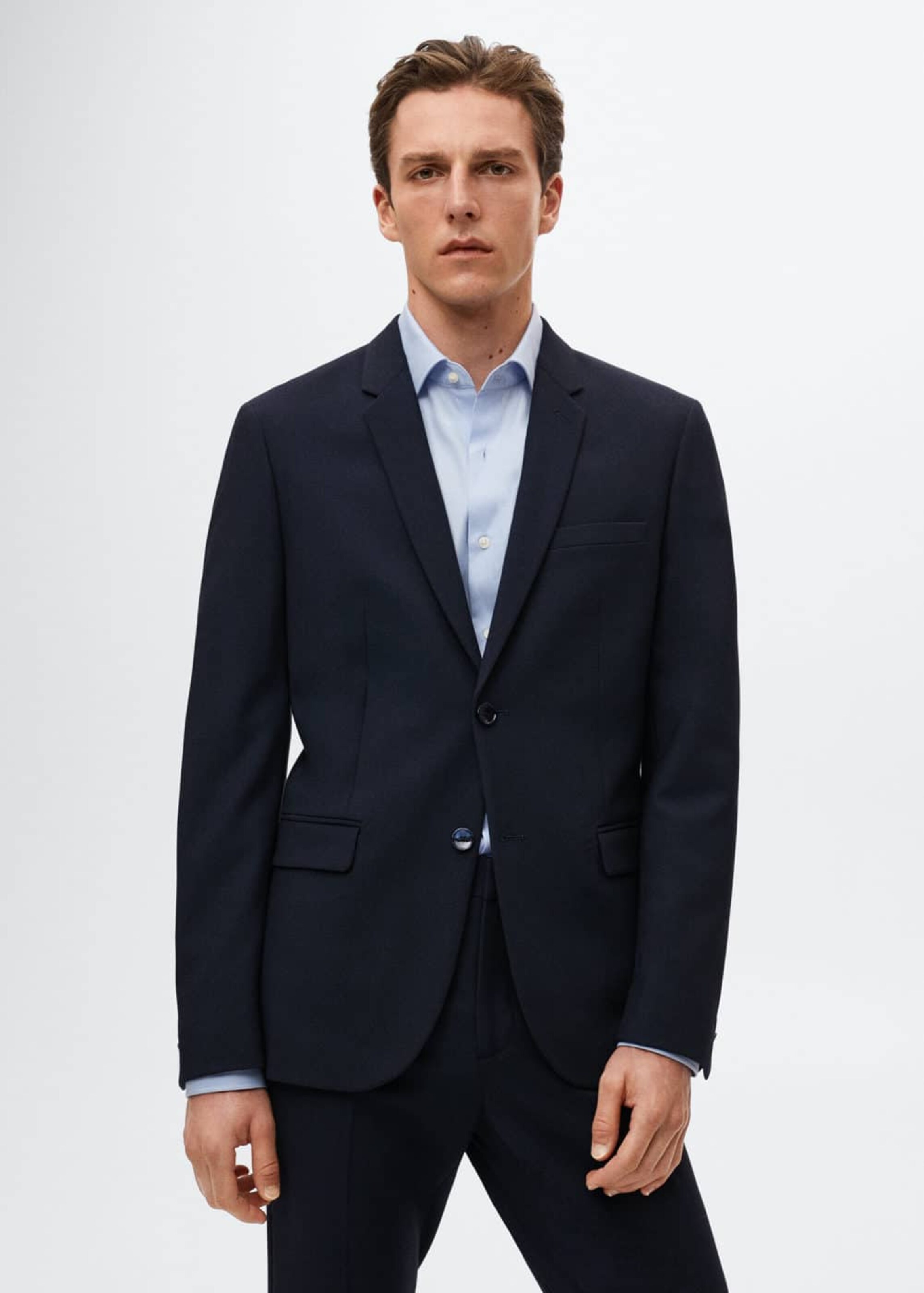 Coupe slim Veste de costume Paulo MANGO MAN en Bleu Marine