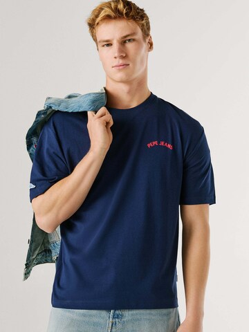 T-Shirt 'Gideon' Pepe Jeans en bleu