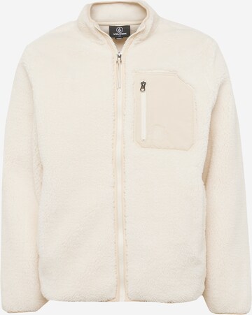 Volcom Fleece jas 'MUZZER FUZZAR' in Wit: voorkant