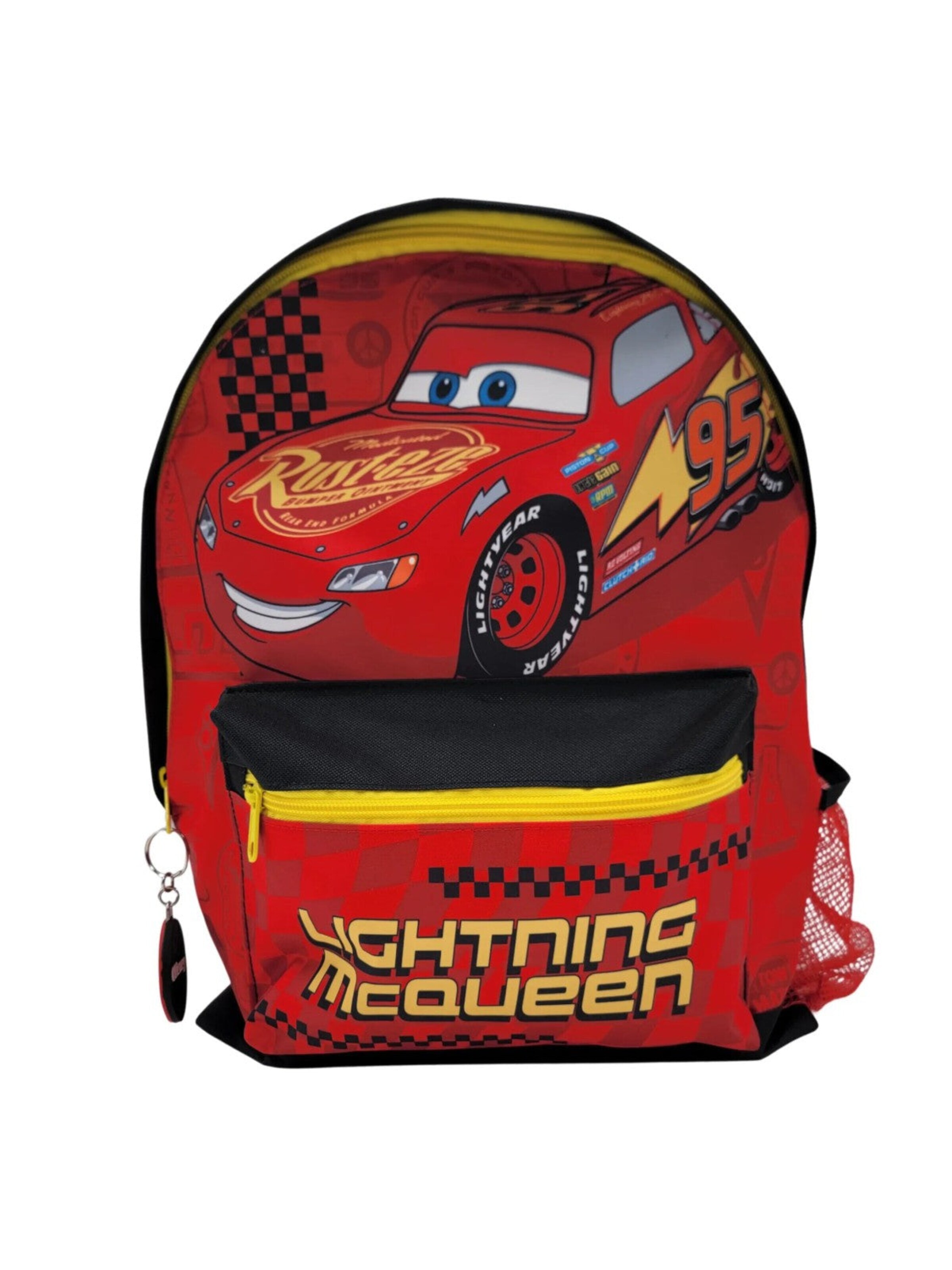 Disney Cars Rugzak 'Cars Lightning McQueen Schoolset 5-delig Rugzak, Lunchtas, Drinkfles, Etui & Sleutelhanger Rood' in Bruin
