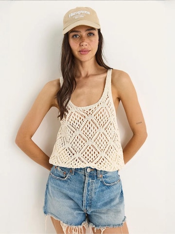 Bianco Lucci - Top de malha em branco: frente