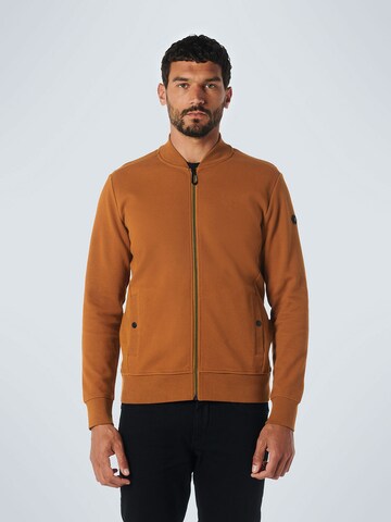 No Excess Zip-Up Hoodie in Brown: front