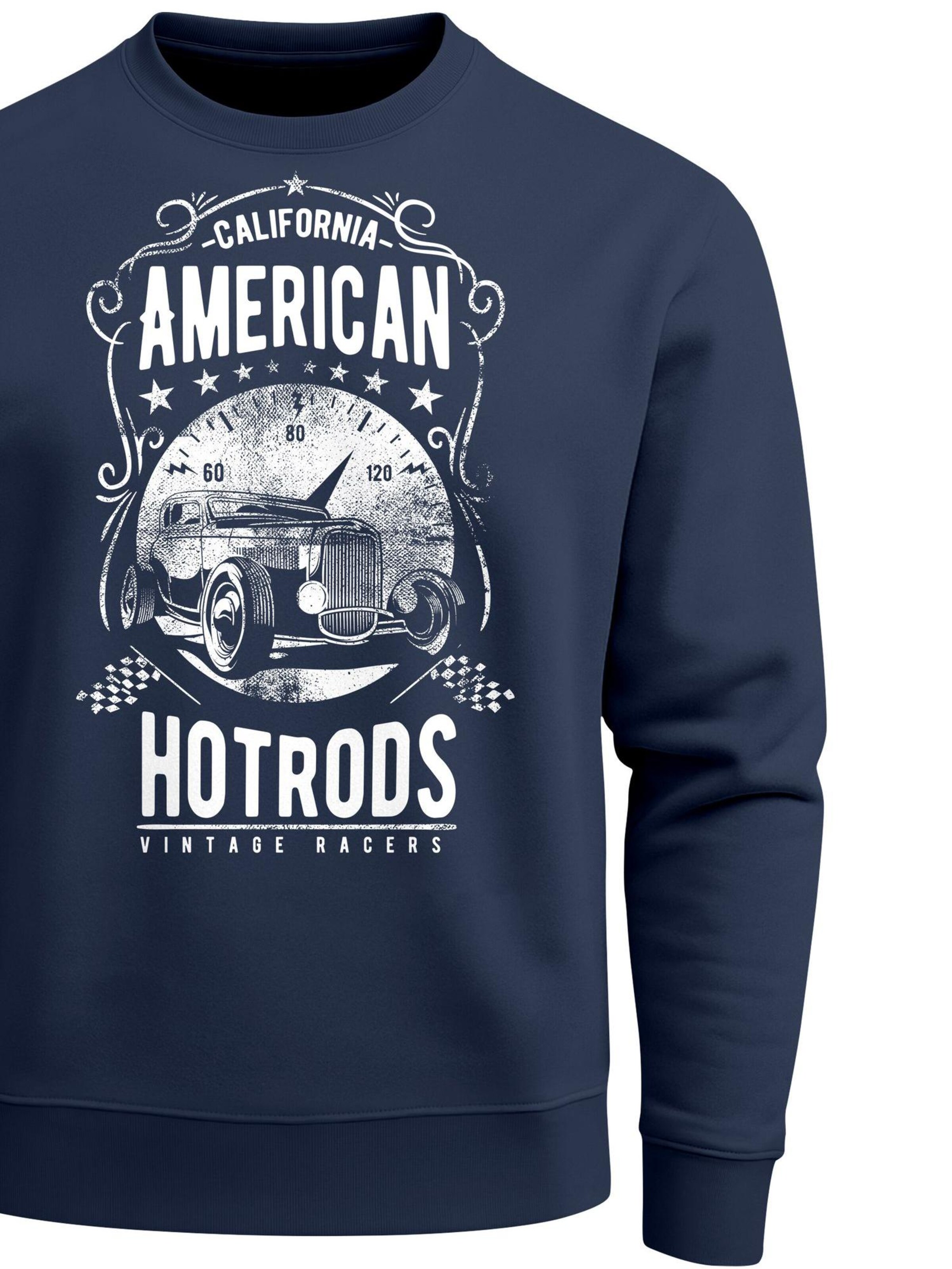 Neverless Sweatshirt 'American Hotrods' in Blue
