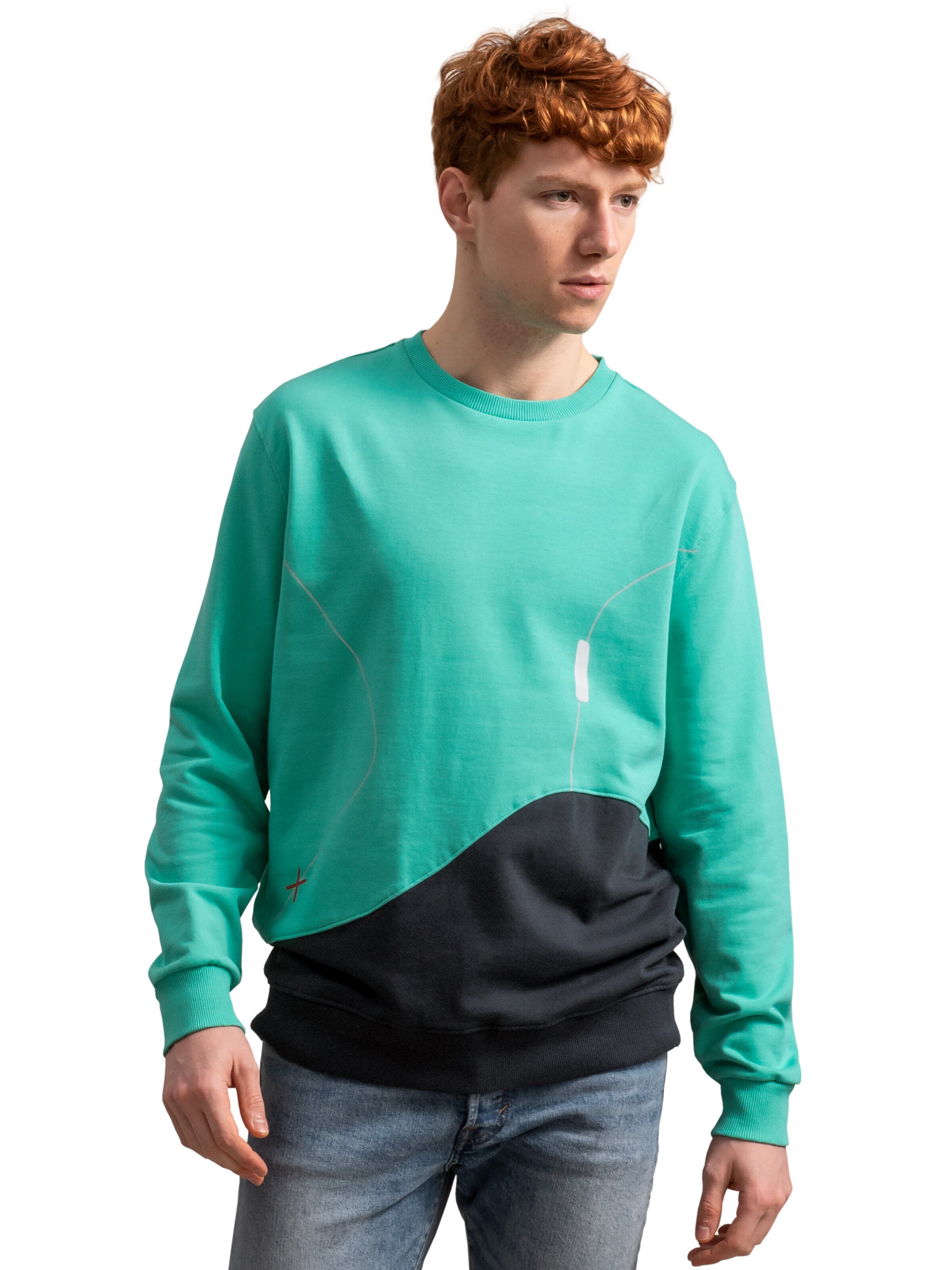 Kaft Sweatshirt 'Flowinga' in Groen: voorkant