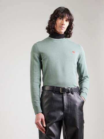 HUGO Sweater 'San Cassius' in Green: front