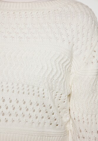 balta swirly Megztinis