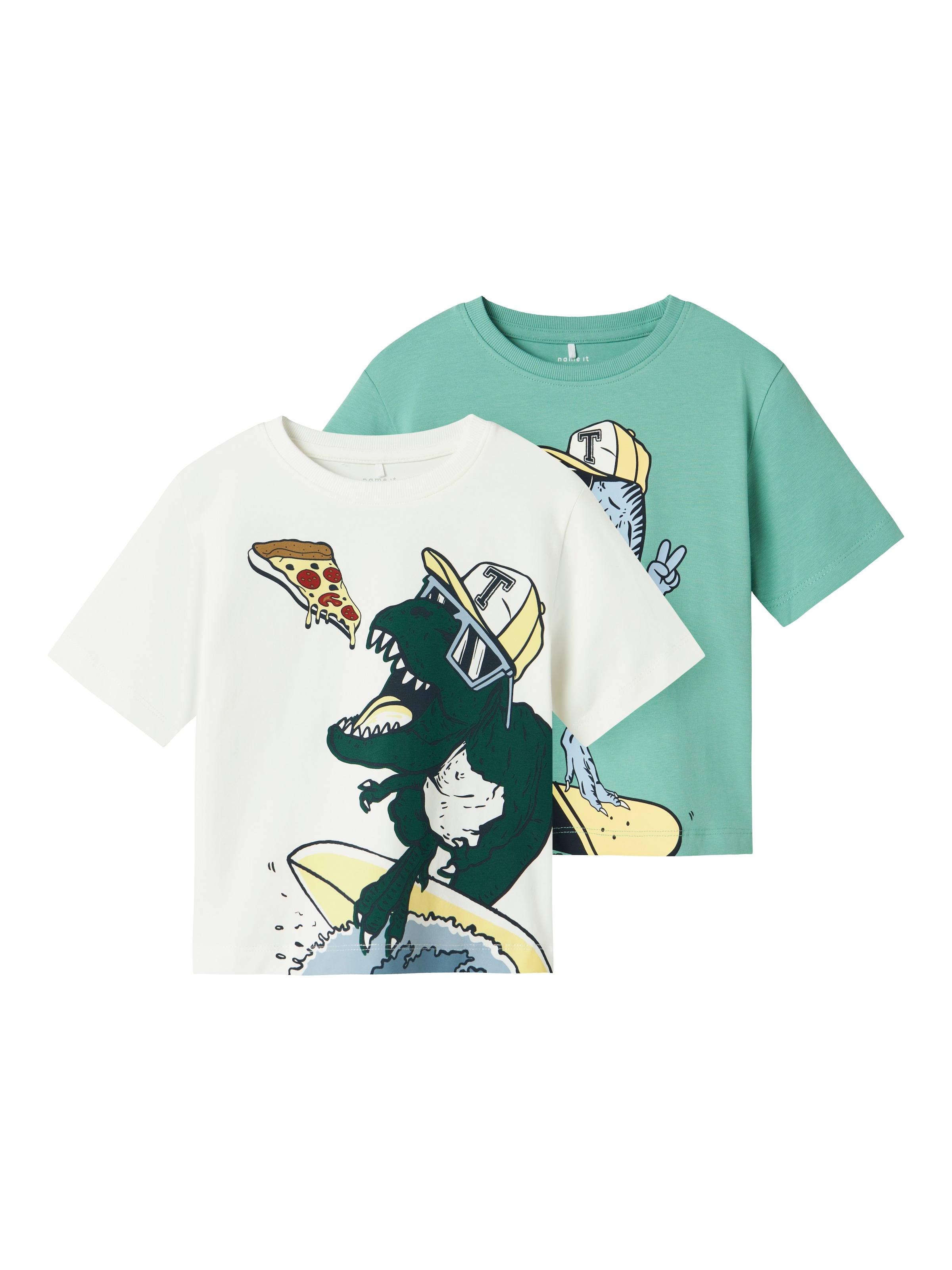 NAME IT Tričko 'NMMDino' – zelená: přední strana