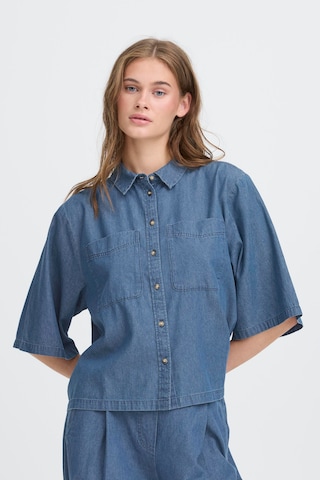 ICHI Blouse 'AURORA' in Blue: front