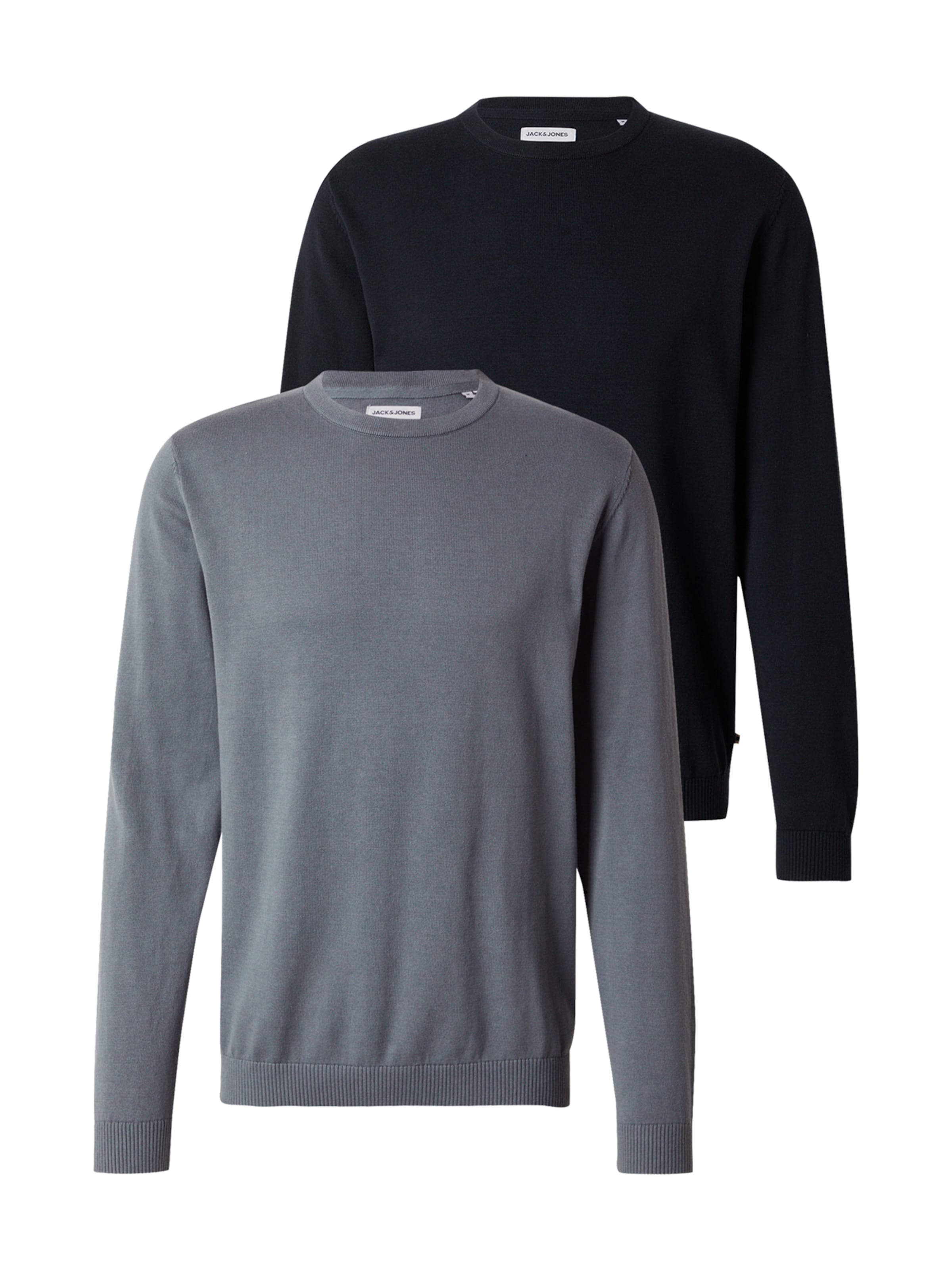 JACK & JONES Pull-over 'JJEBASIC' en bleu marine / gris, Vue avec produit