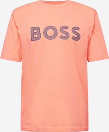 Tricou 'Teeos' de la BOSS Green pe portocaliu: față