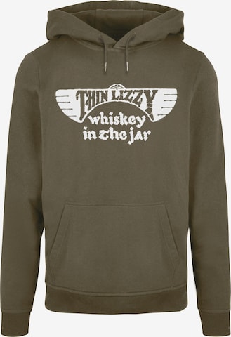 Merchcode Sweatshirt 'Thin Lizzy - Whiskey' in Grün: predná strana