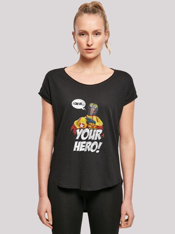 T-shirt 'Disney Die Muppets Gonzo I Can Be Your Hero' F4NT4STIC en noir : devant