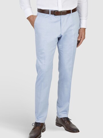 HECHTER PARIS Slim fit Pleated Pants in Blue: front