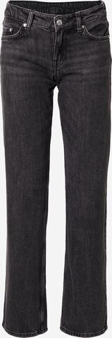 WEEKDAY Regular Jeans 'Arrow Low Straight' i svart: framsida