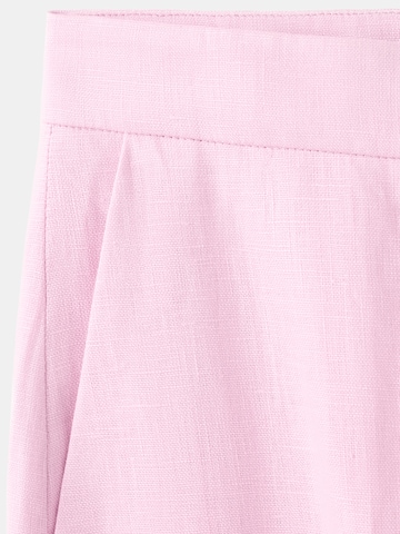 MANGO Bő szár Ráncos nadrág 'Boreli' - rózsaszín