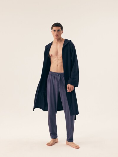 Henderson Bademantel kurz 'Waffelpiqué-Bademantel mit Kapuze und Taschen Marine' in XL in blau, Produktansicht