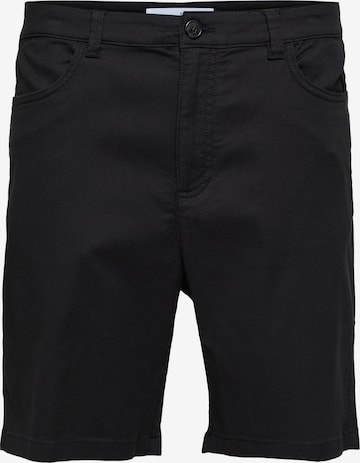 SELECTED HOMME - Regular Calças chino 'CARLTON' em preto: frente