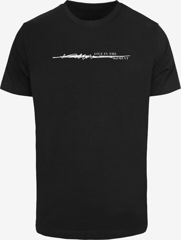 T-Shirt 'Live In The Moment' Mister Tee en noir : devant