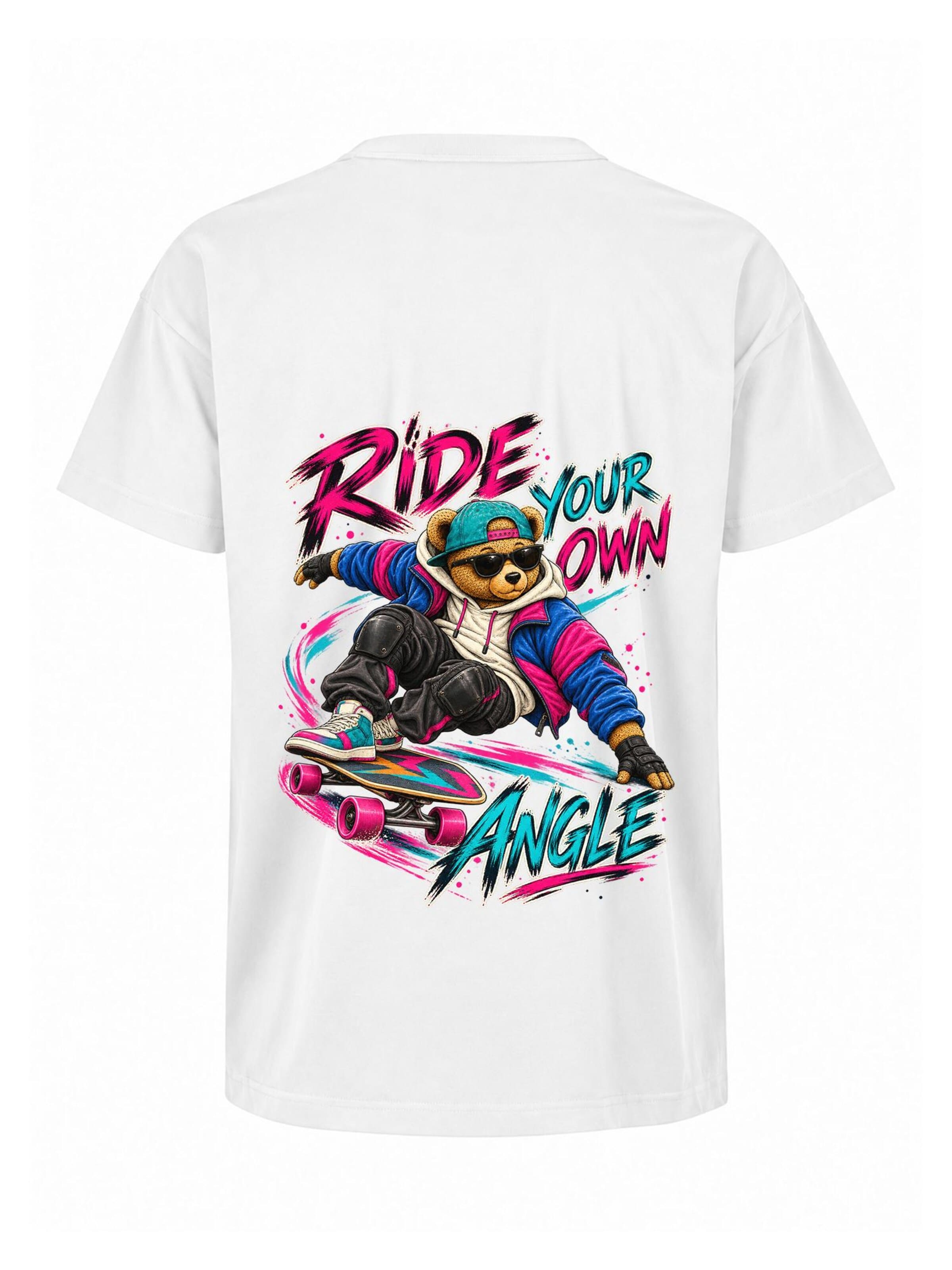 LUNØIR Studio Shirt 'TEDDY Longboard Own Angle'‌‌‌‌‌ in Weiß: Vorderseite