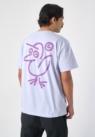 Cleptomanicx T-Shirt 'Sketch Gull' in Lila