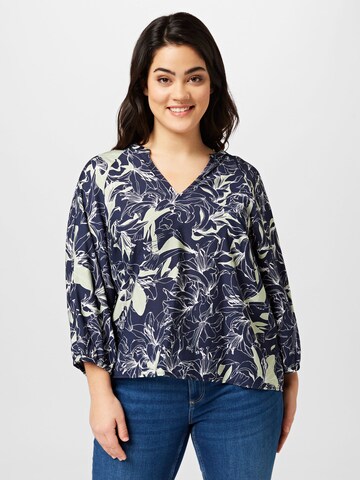 Vero Moda Curve Blouse 'ABBI' in Blauw: voorkant