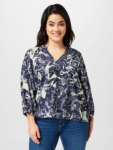 Vero Moda Curve Blouse 'ABBI' in Blauw: voorkant