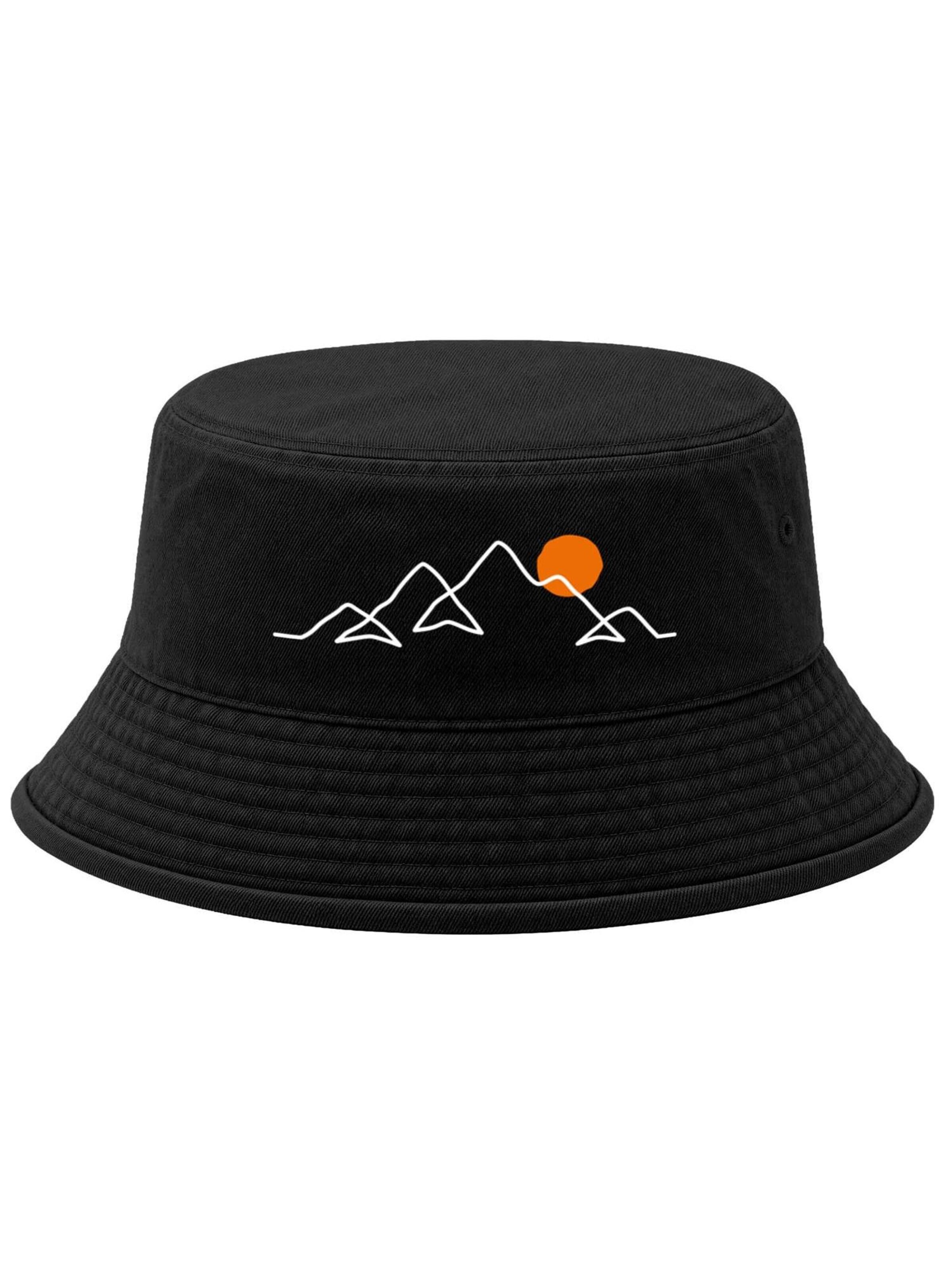 Neverless Hat 'Berg Linie' in Black: front